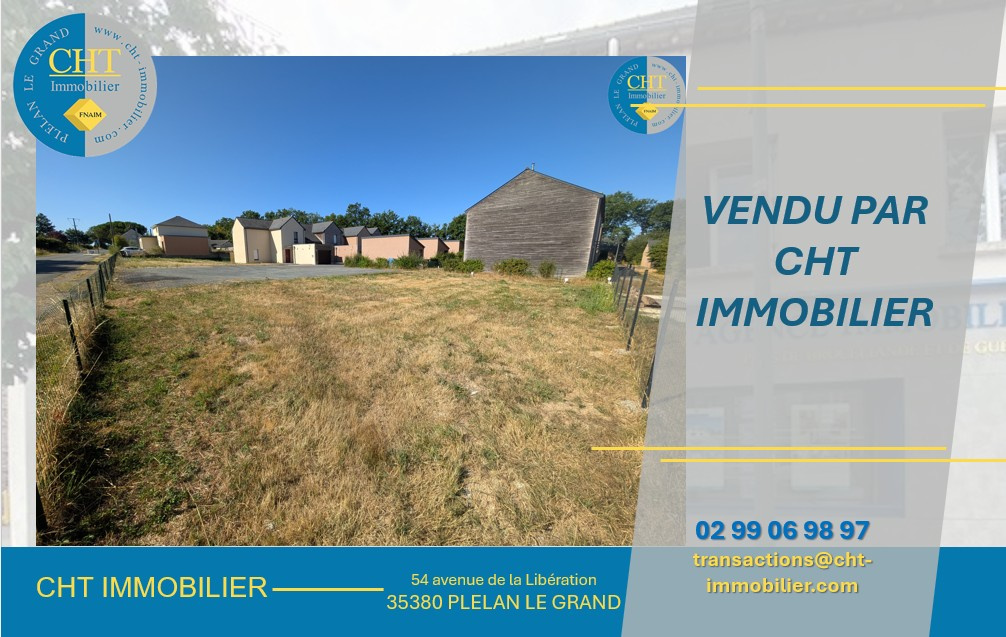GRAND TERRAIN À BÂTIR DE 852 M2 EN CENTRE-VILLE DE PLÉLAN-LE-GRAND (35380) AVEC CHT IMMOBILIER